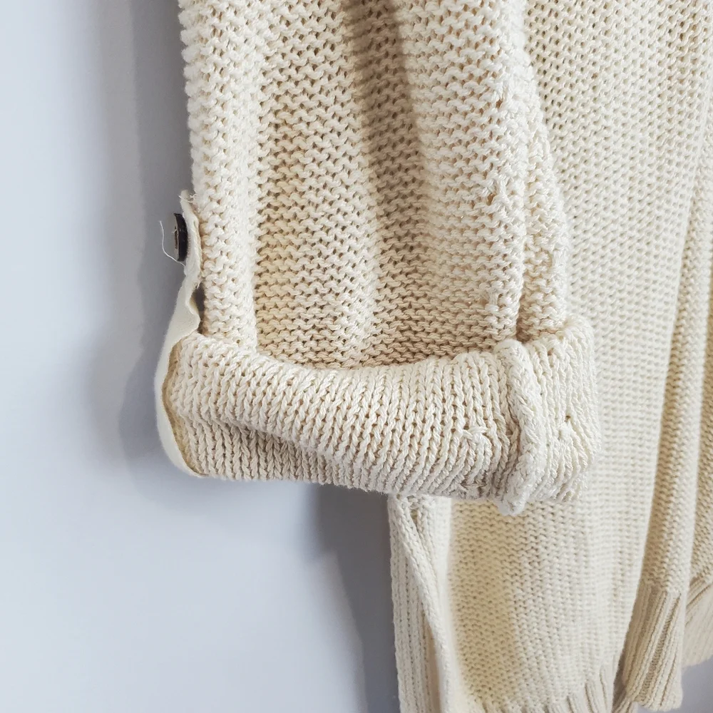 Free People We The Free Firefly Knit Tunic Top Sweater Size Small Cream